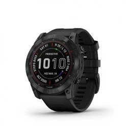 Garmin Fēnix 7X Sapphire - Black Titanium With Black Silicone Band Run