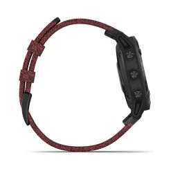 Garmin Run Fenix 6 Sapphire Smartwatch - Black DLC With Heathered Red Nylon Band 12 Garmin Run Fenix 6 Sapphire Smartwatch - Black DLC With Heathered Red Nylon Band