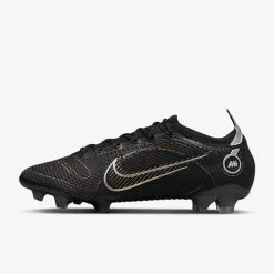 Nike Unisex Vapor 14 Elite FG Soccer Shoe -Black/Metallic Gold/Metallic Silver