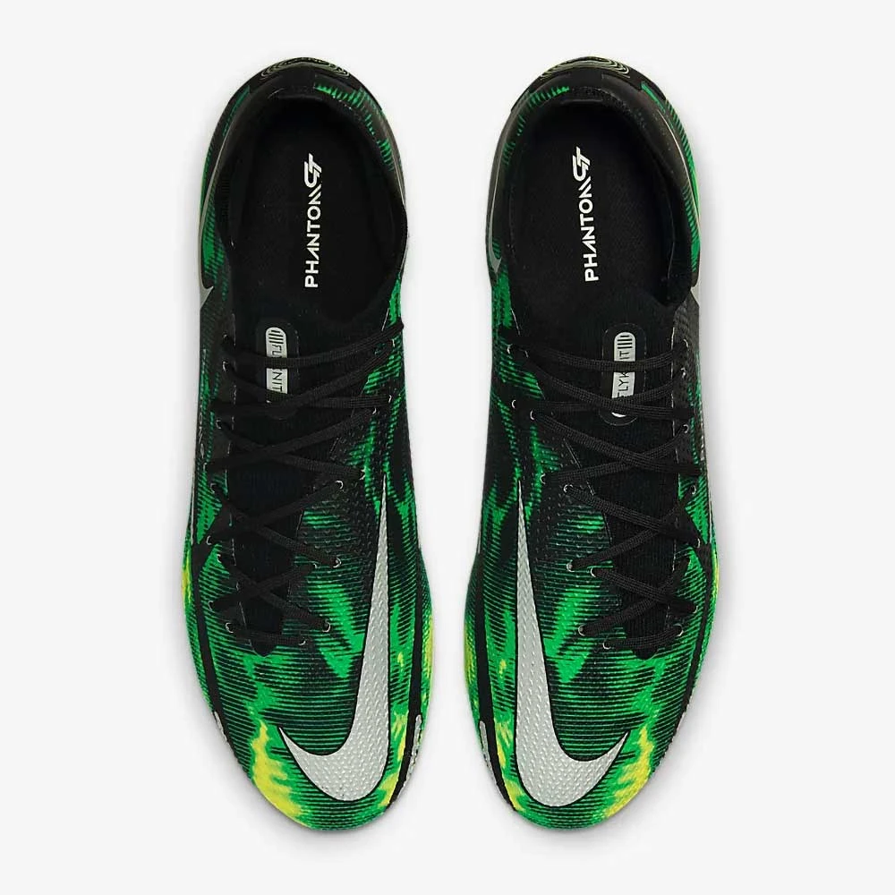 Nike Soccer Unisex Phantom GT2 Pro SW FG - Black/MTLC Platinum Green-Regular (D) 4 Nike Soccer Unisex Phantom GT2 Pro SW FG - Black/MTLC Platinum Green-Regular (D)