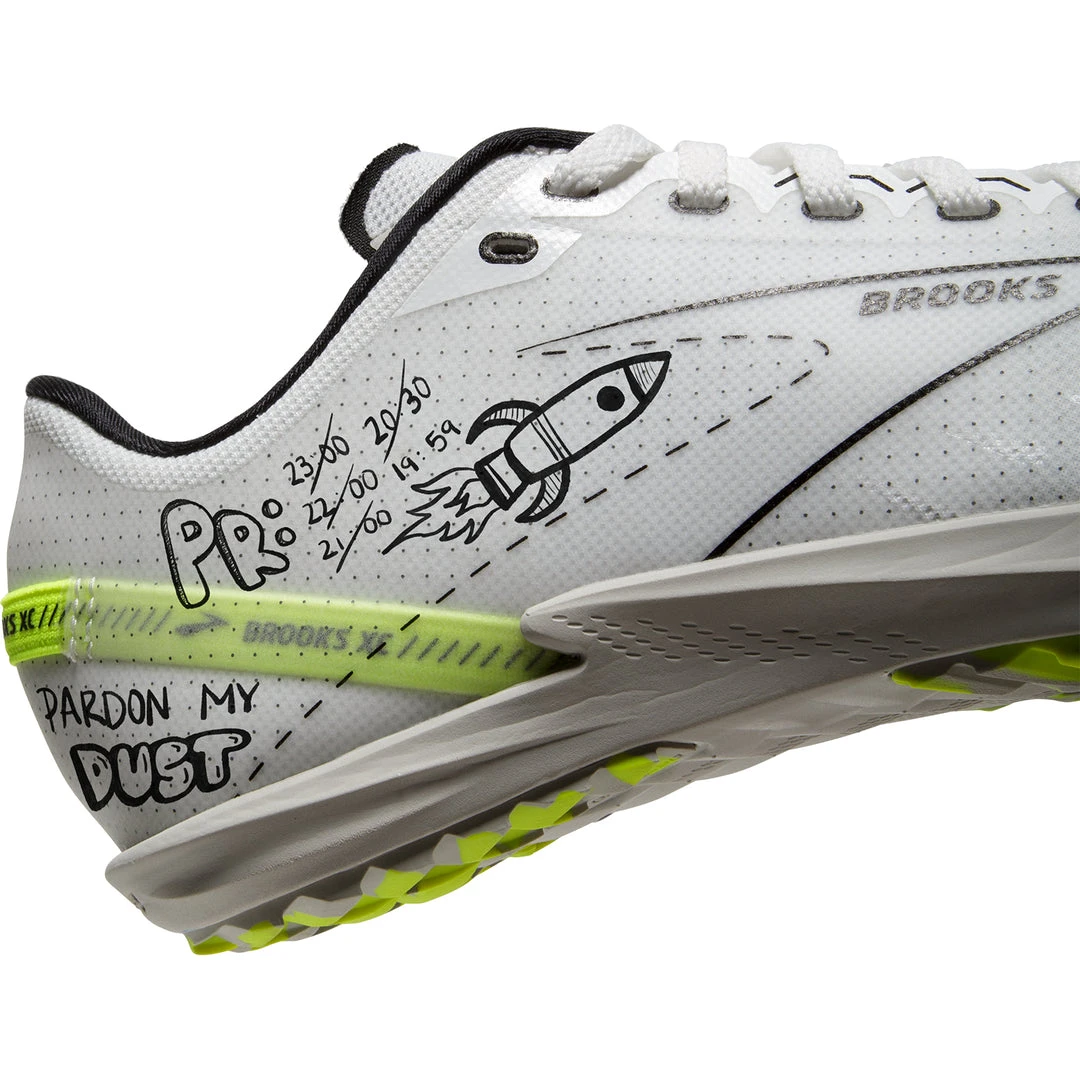 Brooks Unisex Draft XC Spike - White/Black/Nightlife - Regular (D) Shoes 2 Brooks Unisex Draft XC Spike - White/Black/Nightlife - Regular (D) Shoes