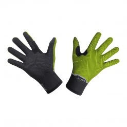 Gore Wear Unisex GORE-TEX Stretch Mid Gloves - Black/Neon Yellow Run
