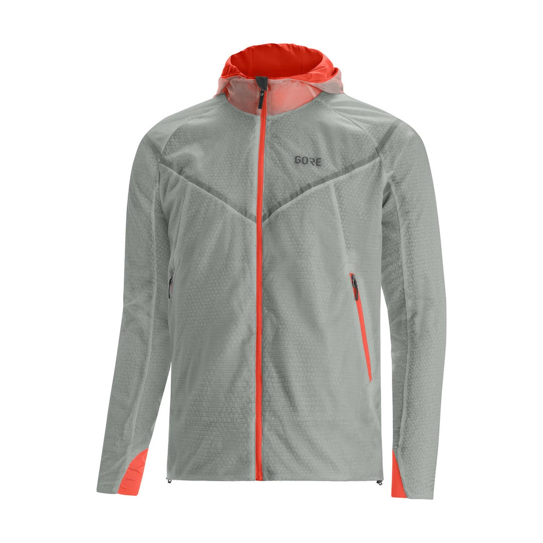 Gore Wear Apparel Men's R5 GORE-TEX INFINIUM™ Insulated Jacket- Lab Gray/Fireball 1 Gore Wear Apparel Men's R5 GORE-TEX INFINIUM™ Insulated Jacket- Lab Gray/Fireball