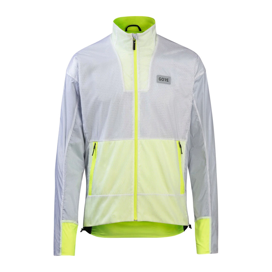 Gore Wear Apparel Men's Drive Jacket - White/Neon Yellow 1 Gore Wear Apparel Men's Drive Jacket - White/Neon Yellow