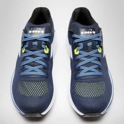 Diadora Men's Mythos Vortice 7 Running Shoe -Black Iris/White/Neon Yellow - Regular (D) Shoes 8 Diadora Men's Mythos Vortice 7 Running Shoe -Black Iris/White/Neon Yellow - Regular (D) Shoes