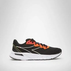 Diadora Men's Mythos Volo 2 Running Shoe- Black/White/Vermillion Orange- Regular (D)