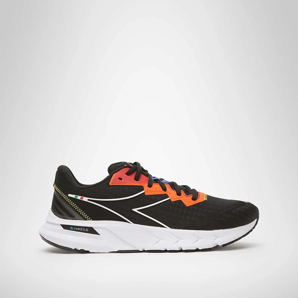 Diadora Men's Mythos Volo 2 Running Shoe- Black/White/Vermillion Orange- Regular (D) 1 Diadora Men's Mythos Volo 2 Running Shoe- Black/White/Vermillion Orange- Regular (D)