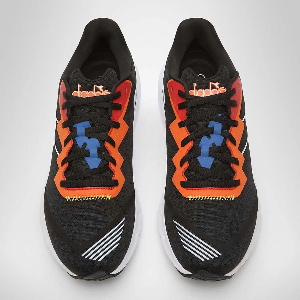 Diadora Men's Mythos Volo 2 Running Shoe- Black/White/Vermillion Orange- Regular (D) 2 Diadora Men's Mythos Volo 2 Running Shoe- Black/White/Vermillion Orange- Regular (D)