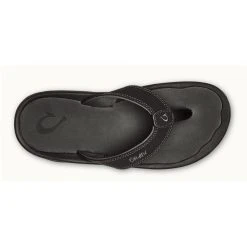 Olukai Men's Ohana Sandal - Black/Dark Shadow- Regular (D) Shoes