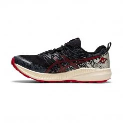 Asics Shoes Men's Fuji Lite 2 Trail Running Shoe - Black/Electric Red - Regular (D)