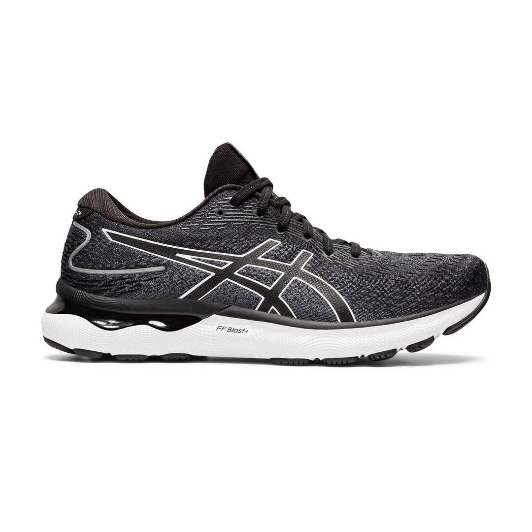 Asics Shoes Men's Gel Nimbus 24 Running Shoe: Black/White - Wide (2E) 1 Asics Shoes Men's Gel Nimbus 24 Running Shoe: Black/White - Wide (2E)
