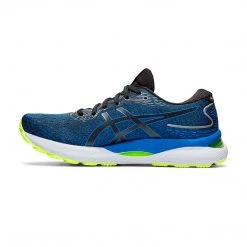 Asics Shoes Men's Gel-Nimbus 24 Running Shoe - Black/Lake Drive - Regular (D)
