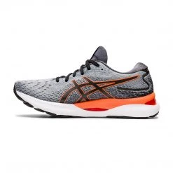 Asics Men's Gel-Nimbus 24 Running Shoe - Sheet Rock/Shocking Orange - Regular (D)