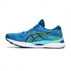 Asics Men's Gel-Nimbus 24 Running Shoe - Lake Drive/Hazard Green - Wide (2E)