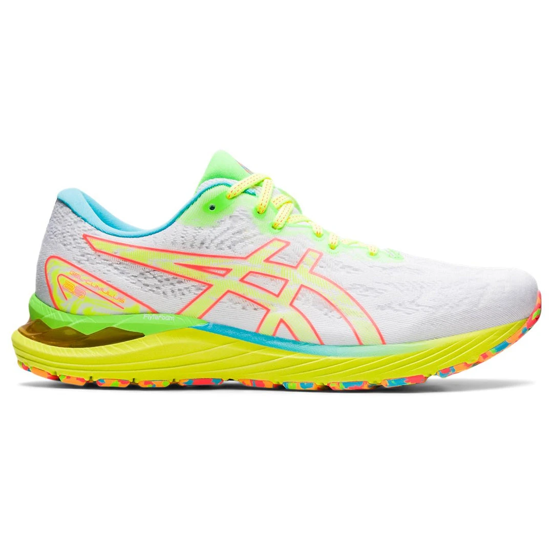 Asics Shoes Men's Gel-Cumulus 23 Run In Color Running Shoe - White/Safety Yellow - Regular (D) 1 Asics Shoes Men's Gel-Cumulus 23 Run In Color Running Shoe - White/Safety Yellow - Regular (D)