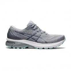 Asics Women's GT-2000 9 Knit Running Shoe - Piedmont Grey/Aqua Angel - Regular (B)