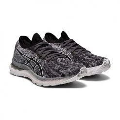 Asics Women's Gel-Nimbus 23 Knit Running Shoe - Sheet Rock/Black - Regular (B)