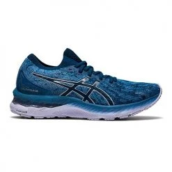 Asics Shoes Women's Gel-Nimbus 23 Knit Running Shoe - Grey Floss/Mako Blue - Regular (B)