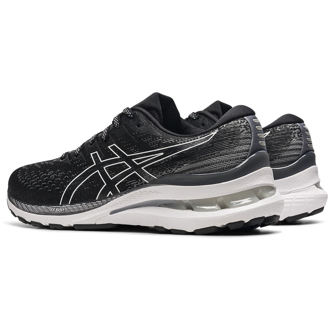 Asics Women's Gel Kayano 28 Running Shoe: Black/White - Narrow (2A) 4 Asics Women's Gel Kayano 28 Running Shoe: Black/White - Narrow (2A)