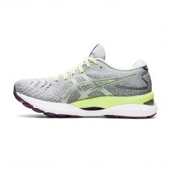 Asics Women's Gel-Nimbus 24 Running Shoe - Piedmont Grey/Lime Green - Regular (B)