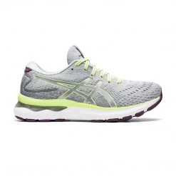 Asics Women's Gel-Nimbus 24 Running Shoe - Piedmont Grey/Lime Green - Regular (B)