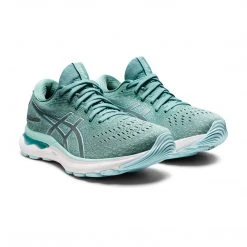 Asics Shoes Women's Gel-Nimbus 24 Running Shoe - Sage/Clear Blue - Regular (B) 10 Asics Shoes Women's Gel-Nimbus 24 Running Shoe - Sage/Clear Blue - Regular (B)