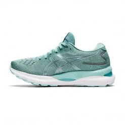 Asics Shoes Women's Gel-Nimbus 24 Running Shoe - Sage/Clear Blue - Wide (D)