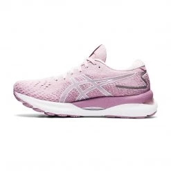 Asics Women's Gel-Nimbus 24 Running Shoe - Barely Rose/White - Regular (B)