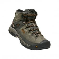 KEEN Men's Targhee III Leather Mid Waterproof Hiking Boots - Black Olive/Golden Brown - Regular (D)