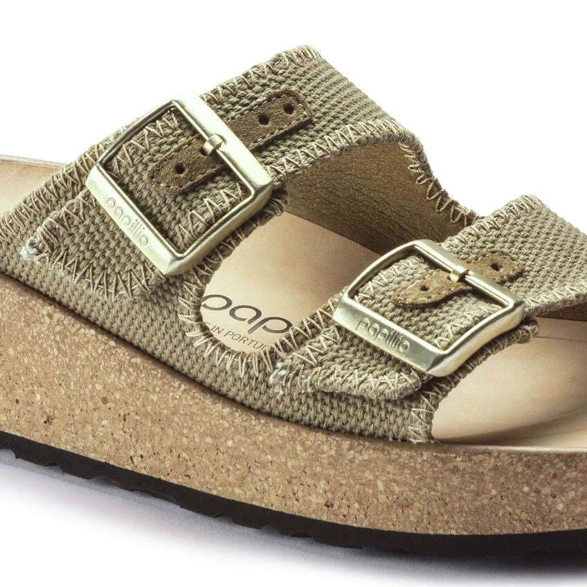 Birkenstock Shoes Women's Gabriela Faded Khaki Natural Fibre Mix- Medium/Narrow 5 Birkenstock Shoes Women's Gabriela Faded Khaki Natural Fibre Mix- Medium/Narrow