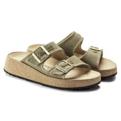 Birkenstock Shoes Women's Gabriela Faded Khaki Natural Fibre Mix- Medium/Narrow