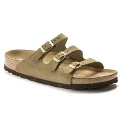 Birkenstock Women's Florida Fresh Soft Footbed Faded Khaki Nubuck Leather- Medium/Narrow Shoes