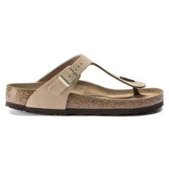 Birkenstock Gizeh Soft Footbed Sandcastle Nubuck Leather- Regular/Wide