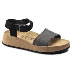 Birkenstock Women's Glenda Black/Anthracite Suede Leather/Textile- Medium/Narrow Shoes 9 Birkenstock Women's Glenda Black/Anthracite Suede Leather/Textile- Medium/Narrow Shoes