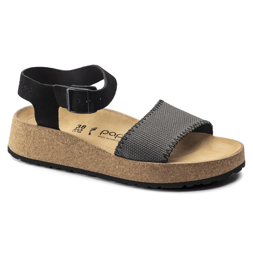 Birkenstock Women's Glenda Black/Anthracite Suede Leather/Textile- Medium/Narrow Shoes 5 Birkenstock Women's Glenda Black/Anthracite Suede Leather/Textile- Medium/Narrow Shoes