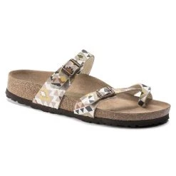 Birkenstock Shoes Mayari Microfiber Printed Mocha Birko-Flor- Regular/Wide 7 Birkenstock Shoes Mayari Microfiber Printed Mocha Birko-Flor- Regular/Wide