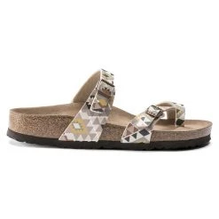 Birkenstock Shoes Mayari Microfiber Printed Mocha Birko-Flor- Regular/Wide