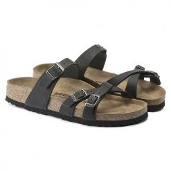 Birkenstock Shoes Women's Franca Oiled Leather Sandals- Black- Regular/Wide