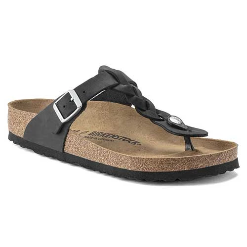 Birkenstock Gizeh Braid Suede Black Oil Leather- Regular/Wide Shoes 2 Birkenstock Gizeh Braid Suede Black Oil Leather- Regular/Wide Shoes