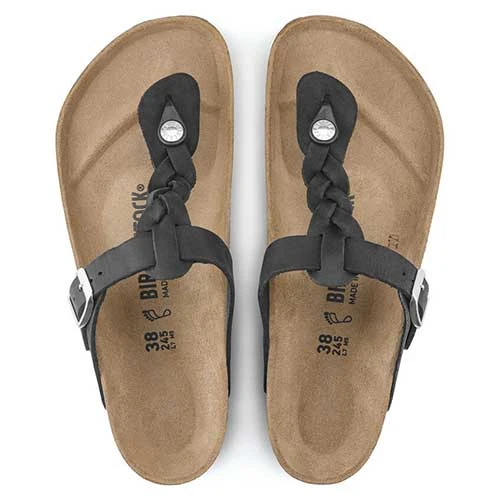 Birkenstock Gizeh Braid Suede Black Oil Leather- Regular/Wide Shoes 7 Birkenstock Gizeh Braid Suede Black Oil Leather- Regular/Wide Shoes