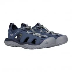 KEEN Men's SOLR Sandal - Navy/Steel Grey- Regular (D) Shoes 8 KEEN Men's SOLR Sandal - Navy/Steel Grey- Regular (D) Shoes