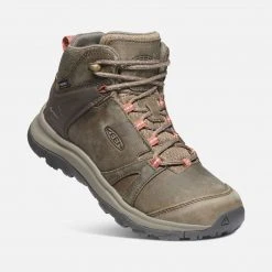 KEEN Women's Terradora II Leather Mid Waterproof Boots - Brindle/Redwood - Regular (B)