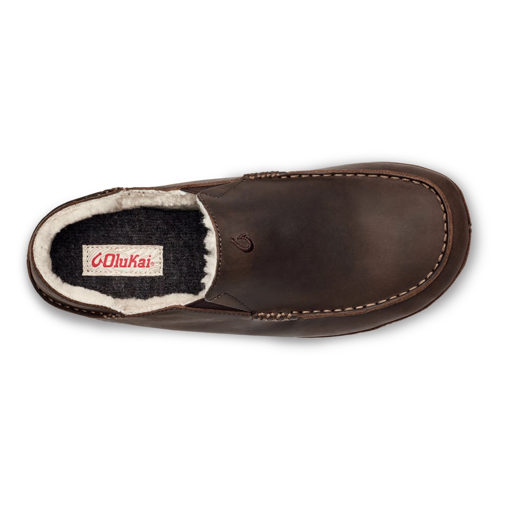 Olukai Men's Moloā Nubuck Leather Slipper - Dark Wood- Regular (D) 5 Olukai Men's Moloā Nubuck Leather Slipper - Dark Wood- Regular (D)