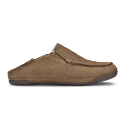 Olukai Men's Kipuka Hulu Nubuck Leather Slipper - Toffee- Regular (D) Shoes