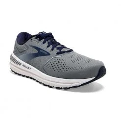 Brooks Men's Beast 20 Running Shoe- Blue/Grey/Peacoat - Extra Wide (4E)