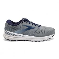 Brooks Men's Beast 20 Running Shoe- Blue/Grey/Peacoat - Extra Wide (4E)