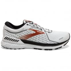 Brooks Men's Adrenaline GTS 21 Running Shoe - White/Black/Orange - Regular (D)