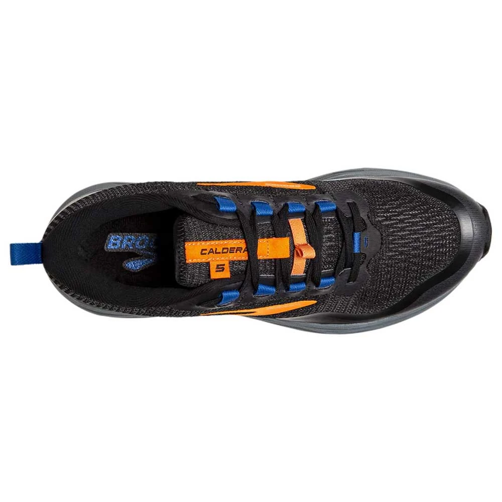 Brooks Shoes Men's Caldera 5 Trail Shoe- Black/Orange/Blue- Regular (D) 5 Brooks Shoes Men's Caldera 5 Trail Shoe- Black/Orange/Blue- Regular (D)