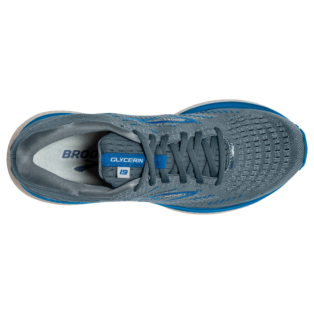 Brooks Men's Glycerin 19 Running Shoe - Quarry/Grey/Dark Blue - Regular (D) Shoes 5 Brooks Men's Glycerin 19 Running Shoe - Quarry/Grey/Dark Blue - Regular (D) Shoes