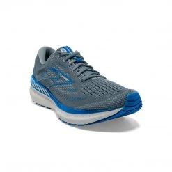 Brooks Men's Glycerin GTS 19 Running Shoe - Quarry/Grey/Dark Blue - Wide (2E)